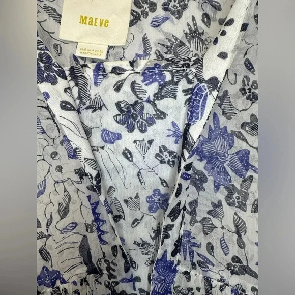 Anthropologie Maeve Canna Sheer Floral Dress - Picture 6 of 10